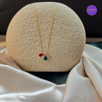 Changeable Stone Anti-Tarnish Pendant Chain - Gold