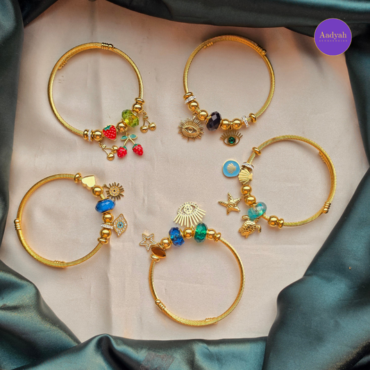 Anti-Tarnish Charms Bangles