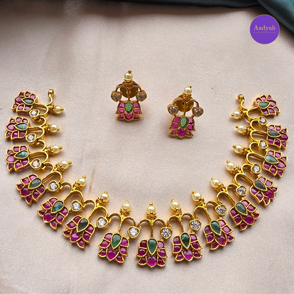 Floral Necklace Choker Set - Multi