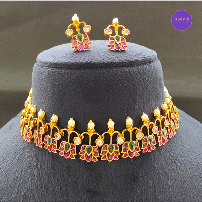 Floral Necklace Choker Set - Multi