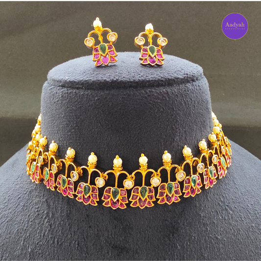 Floral Necklace Choker Set - Multi