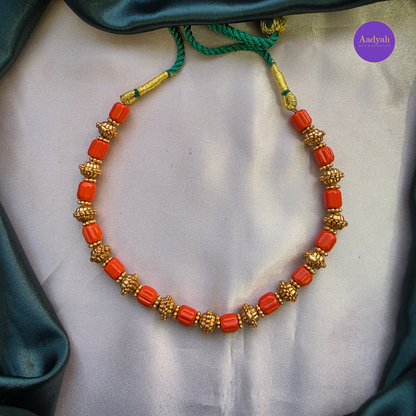 Coral Gold Necklace Set