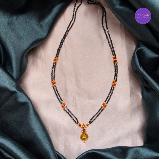 Coral Kasu Black Diamond - Mangalsutra - Gold