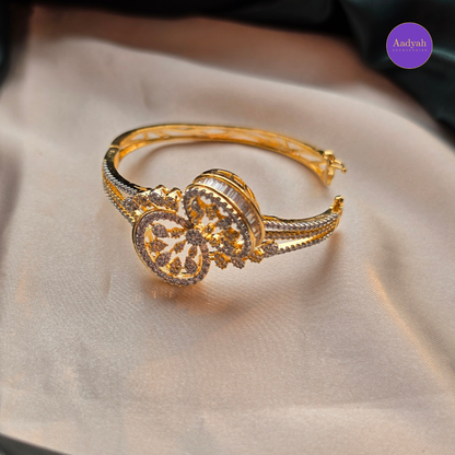 Designer Bow White Stone - Open Type Bangle