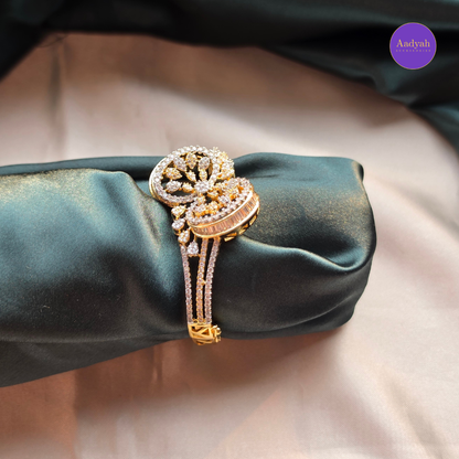 Designer Bow White Stone - Open Type Bangle