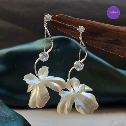 Designer Floral Anti-Tarnish Earring - Silver
