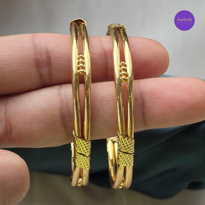 Designer Gold Look Baby Bangles  - Set of 2