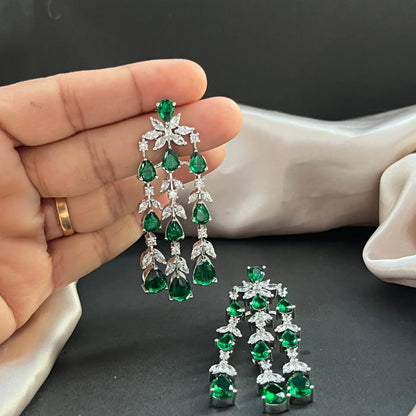 Diamond look alike stud earrings sparkling CZ stones for elegant everyday wear,American diamond earrings with zircon stones