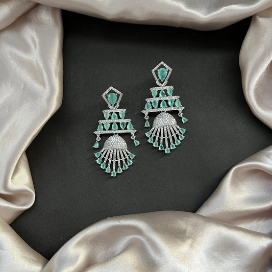 Diamond look alike stud earrings sparkling CZ stones for elegant everyday wear,American diamond earrings with zircon stones