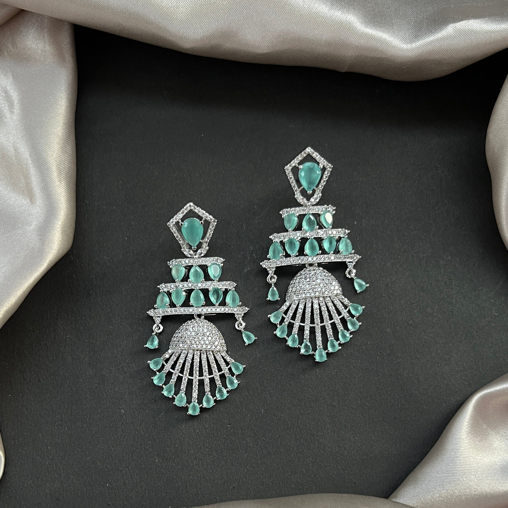 Diamond look alike stud earrings sparkling CZ stones for elegant everyday wear,American diamond earrings with zircon stones