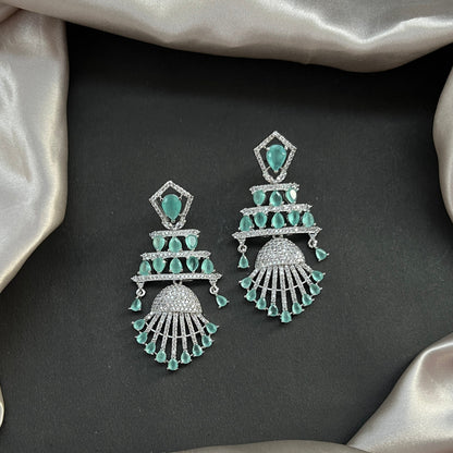 Diamond look alike stud earrings sparkling CZ stones for elegant everyday wear,American diamond earrings with zircon stones
