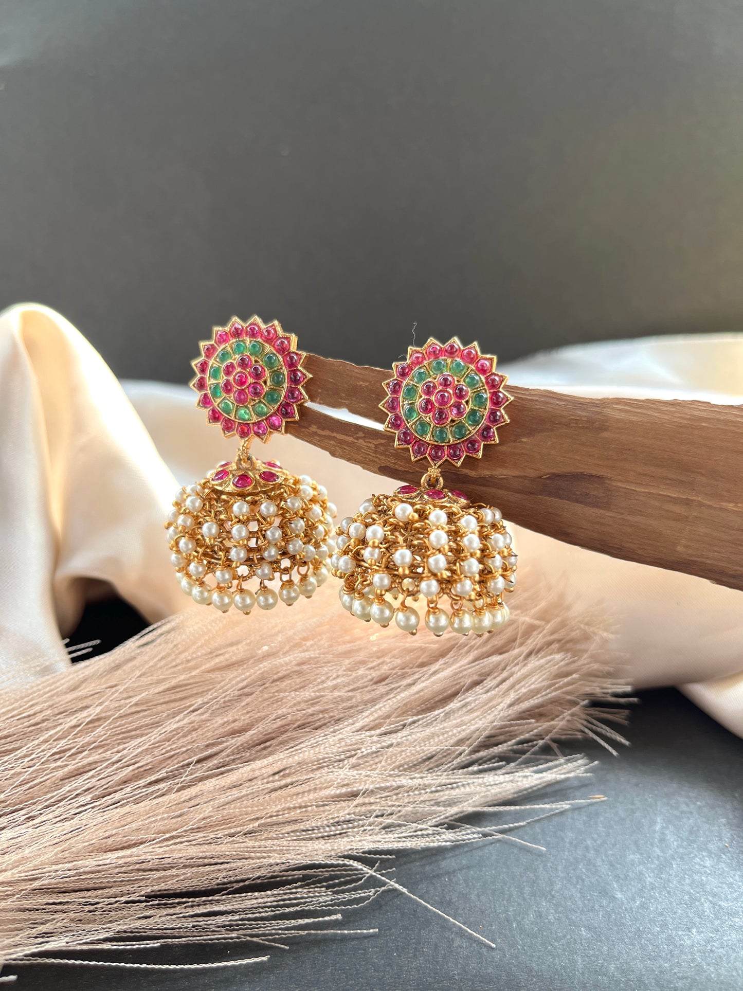 Gold Kemp Jhumkas