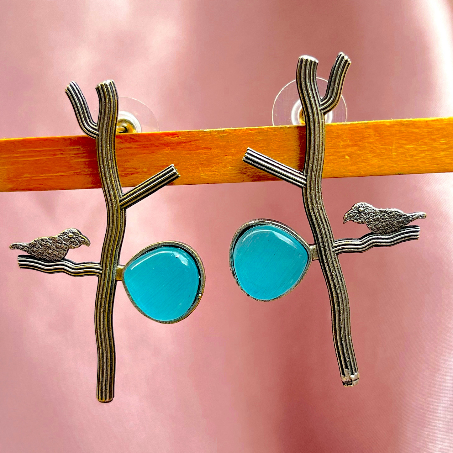 Qiana Teal bird Earrings