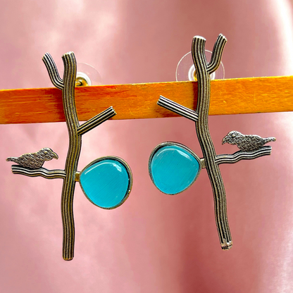 Qiana Teal bird Earrings