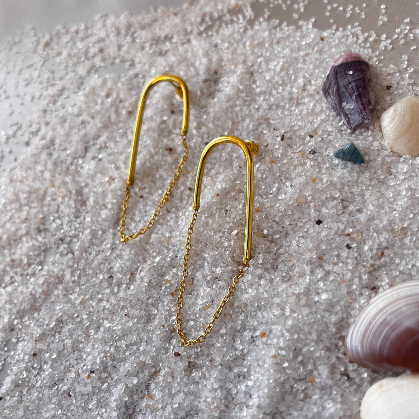 Minimal Korean Earrings,18k Gold Plated,Anti Tarnish, Demi Finish