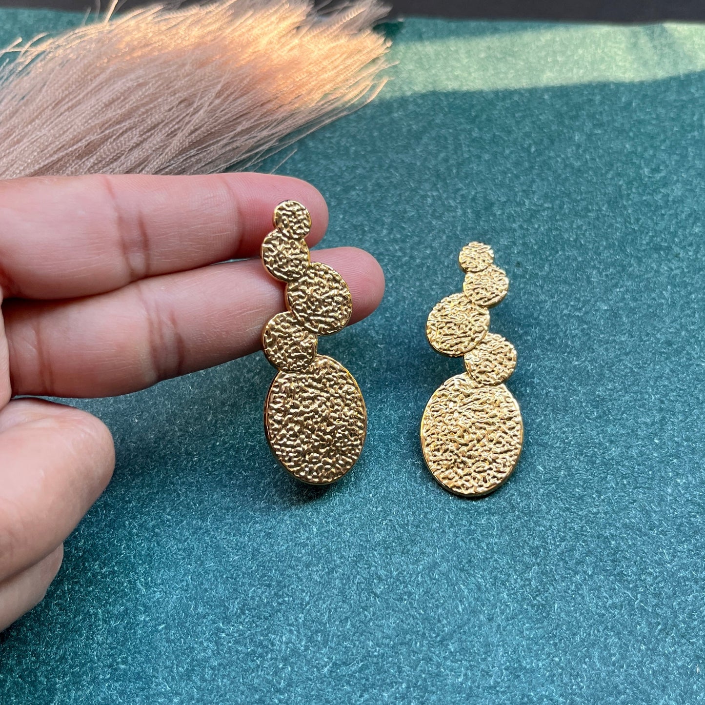 anti tarnish finish for everyday elegance,Dainty 18K gold plated drop earrings antitarnish, minimalist jewelry for casual wear