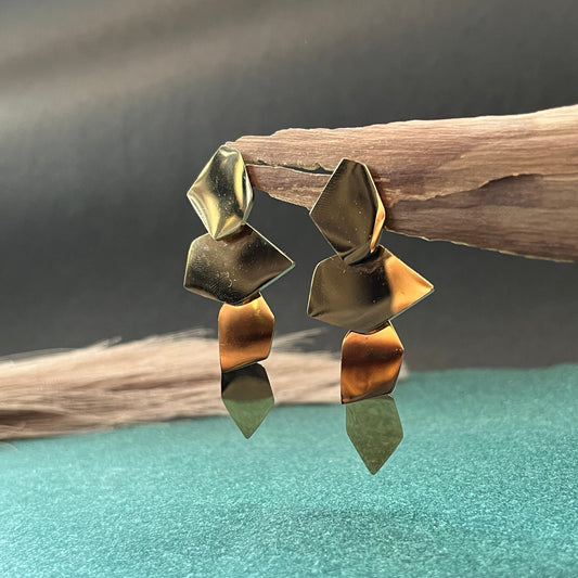 Dainty 18K gold plated drop earrings anti tarnish, minimalist jewelry for casual wear,Trendy 18K gold plated geometric earrings anti tarnish, perfect for work and evening wear,18K gold plated minimal stud earrings 