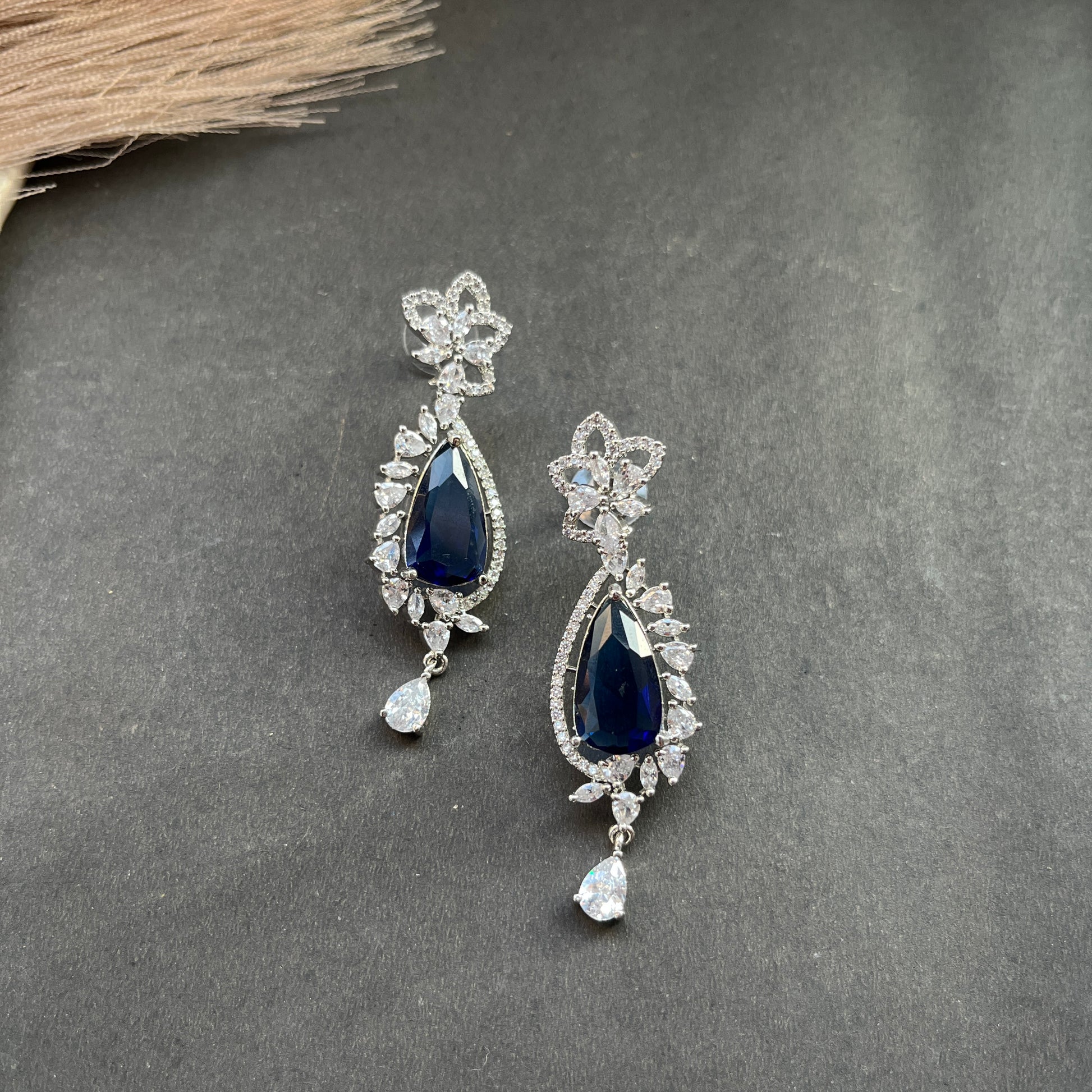 Diamond look alike stud earrings sparkling CZ stones for elegant everyday wear,American diamond earrings with zircon stones