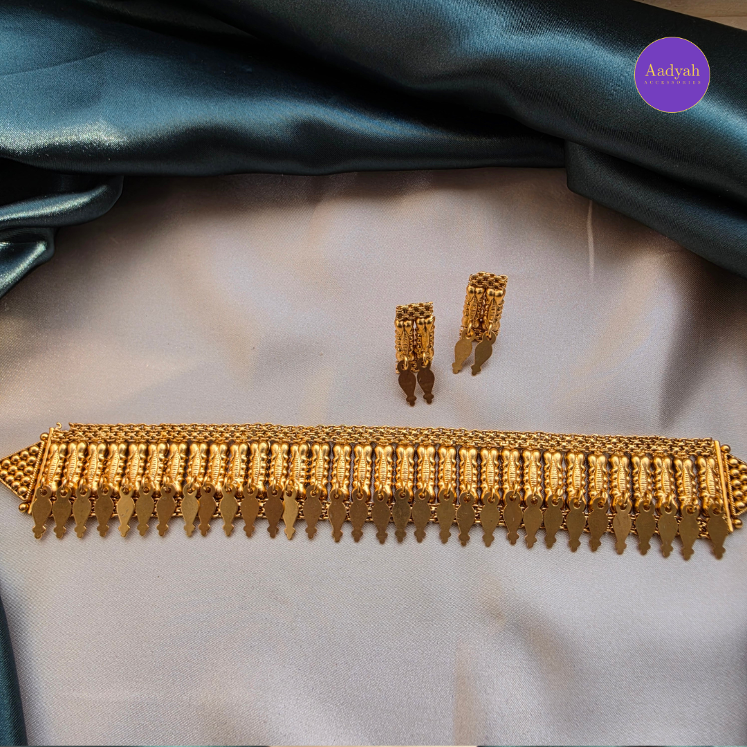 Elakkathali Gold Look Choker Set - Matt