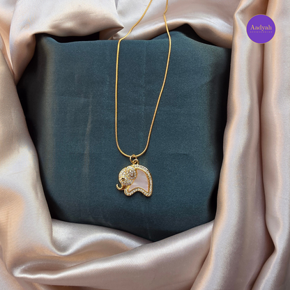 Elephant Anti Tanish Pendant Chain - Gold