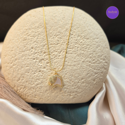 Elephant Anti Tanish Pendant Chain - Gold