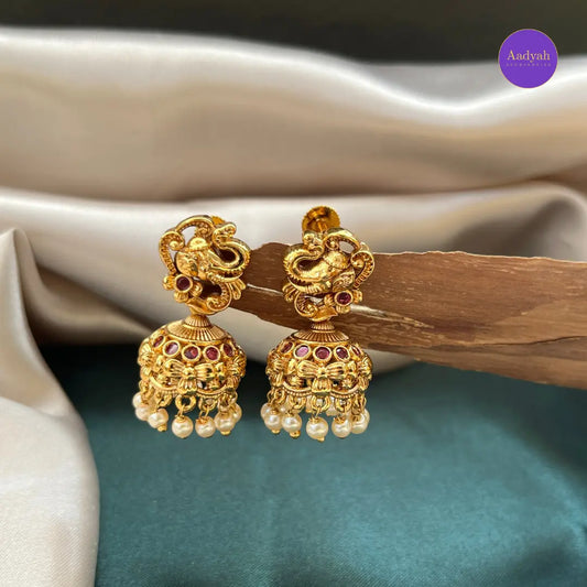 Elephant Gold Jhumkas - Gold