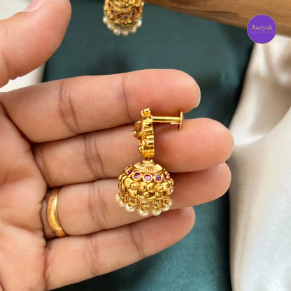 Elephant Gold Jhumkas - Gold