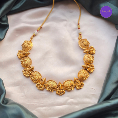 Elephant & Ganesha Motif Necklace Set - Short