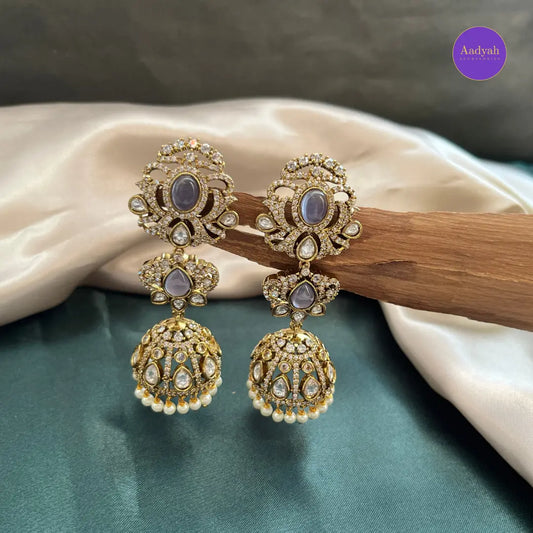 Victorian Jhumkas - Purple