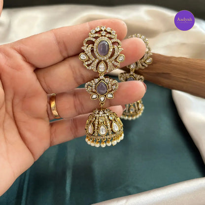 Victorian Jhumkas - Purple