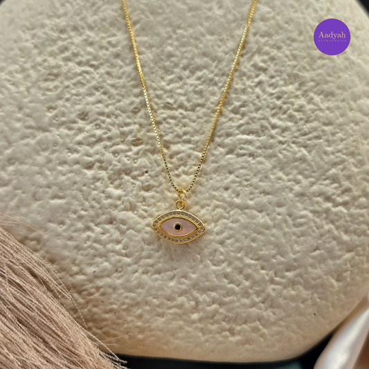 Evil Eye Anti Tarnish Pendant Chain - Gold