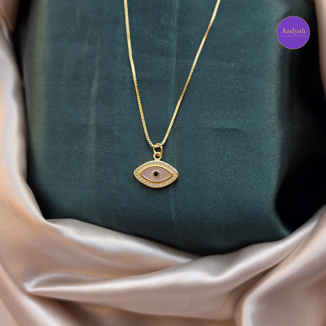 Evil Eye Anti Tarnish Pendant Chain - Gold