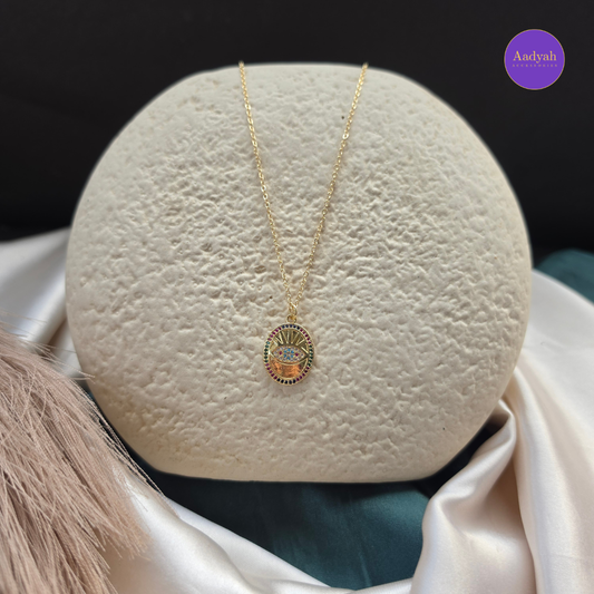 Evil Eye Anti Tarnish Pendant Chain - Gold