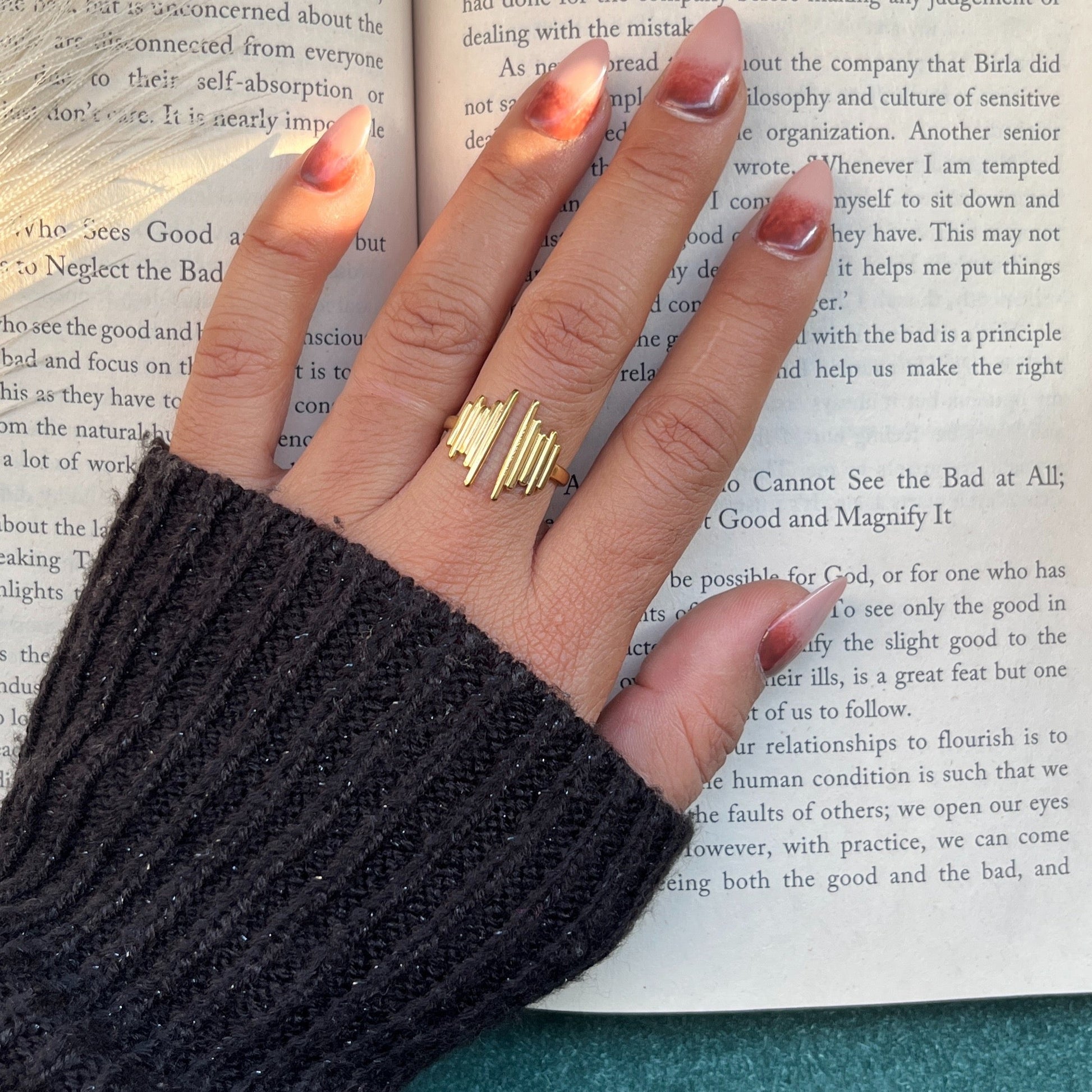 Sleek 18K gold plated ring minimalist design for modern, elegant fashion,Dainty 18K gold plated adjustable ring simple, refined design ideal for casual and formal wear