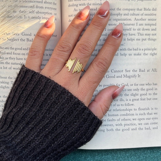 Sleek 18K gold plated ring minimalist design for modern, elegant fashion,Dainty 18K gold plated adjustable ring simple, refined design ideal for casual and formal wear