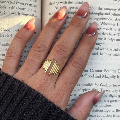 Sleek 18K gold plated ring minimalist design for modern, elegant fashion,Dainty 18K gold plated adjustable ring simple, refined design ideal for casual and formal wear