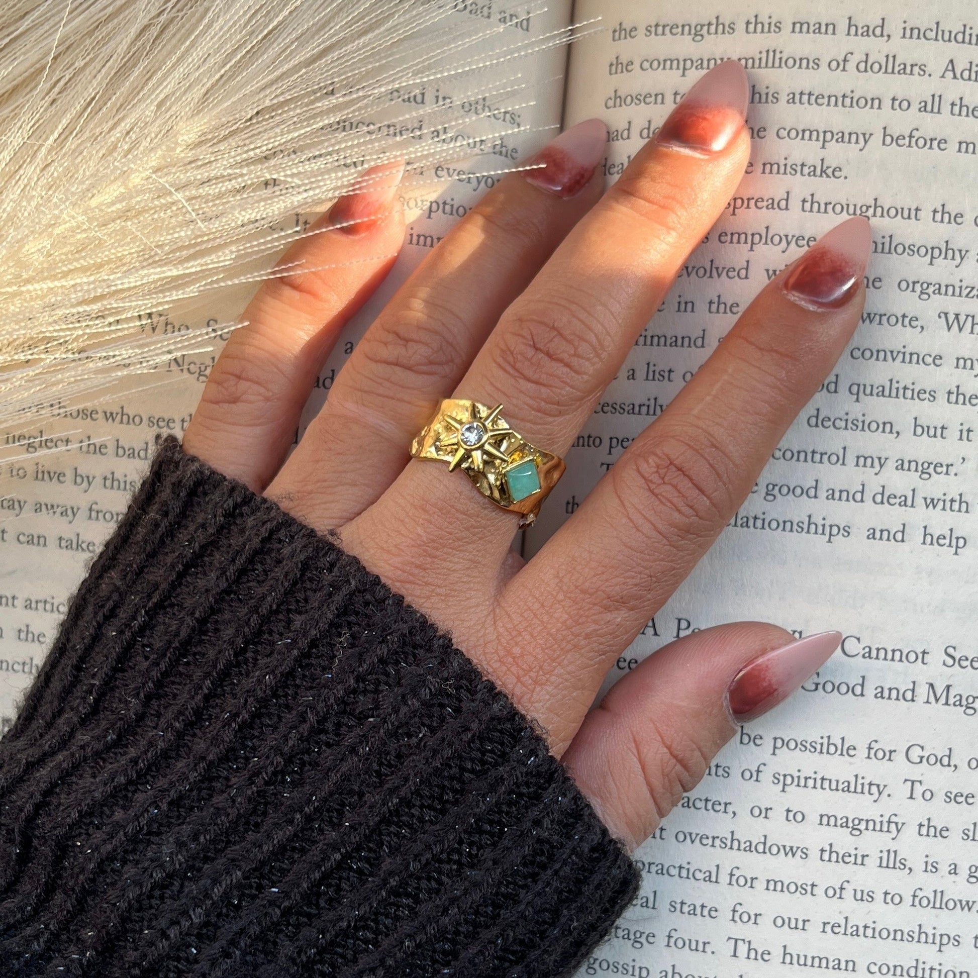 Sleek 18K gold plated ring minimalist design for modern, elegant fashion,Dainty 18K gold plated adjustable ring simple, refined design ideal for casual and formal wear