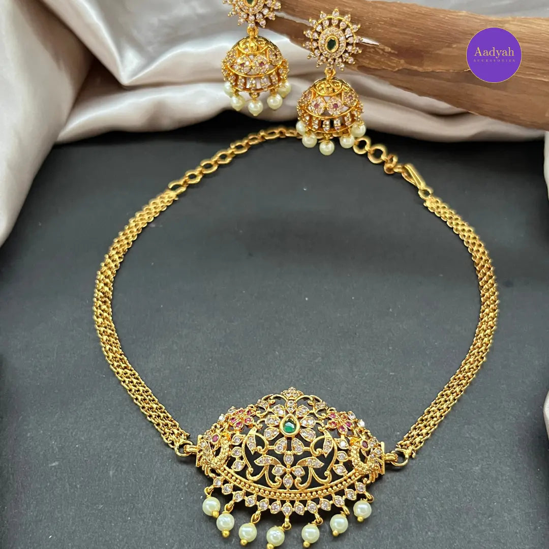 Floral Choker Set - Gold