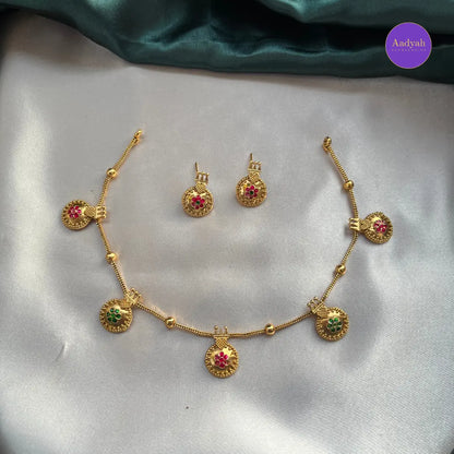 Floral Enamel Necklace Set – Multi Colour