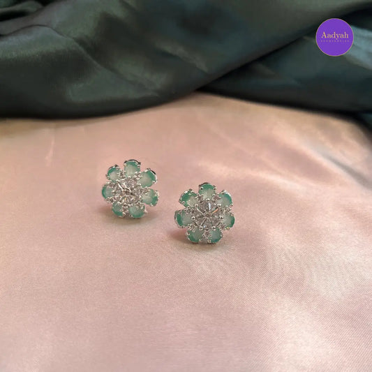 Floral Stud - Mint Green