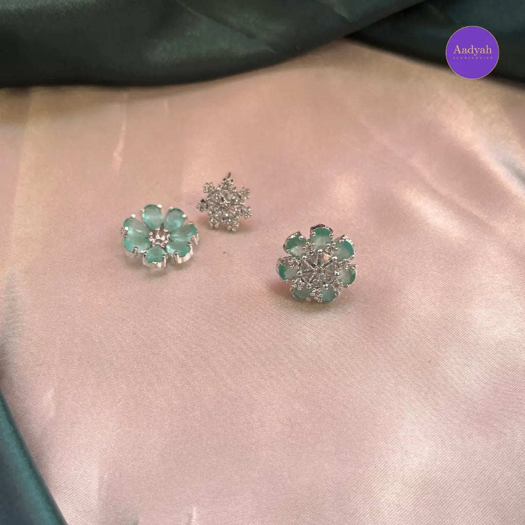 Floral Stud - Mint Green