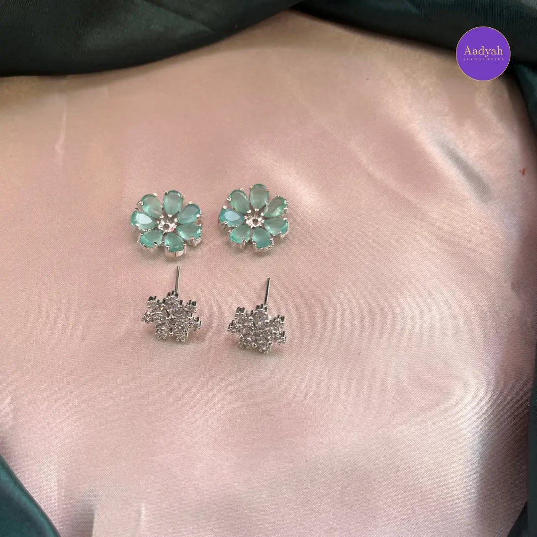 Floral Stud - Mint Green