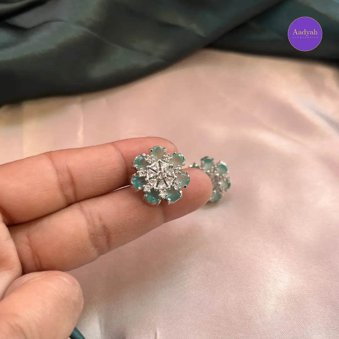 Floral Stud - Mint Green