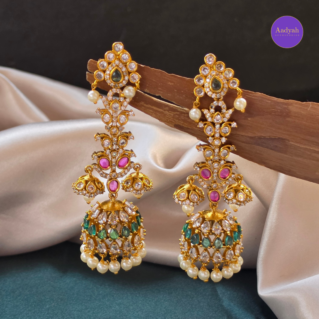 Flral Long Jhumki - Multi