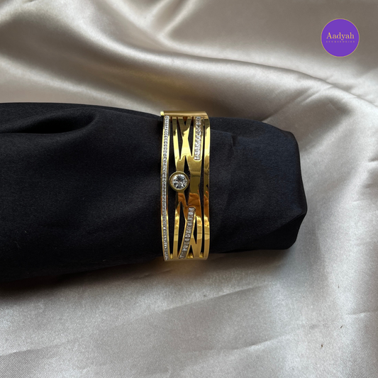 Anti-Tarnish Stone Studded Korean Bangle - Small Size