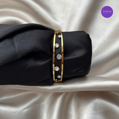 Anti-Tarnish Stone Studded Korean Bangle - Small Size
