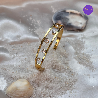 Anti-Tarnish Stone Studded Korean Bangle - Small Size