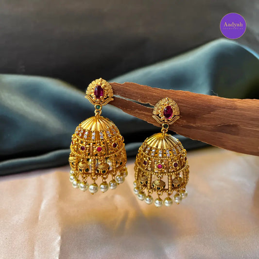 Gold Jhumkas - Multi
