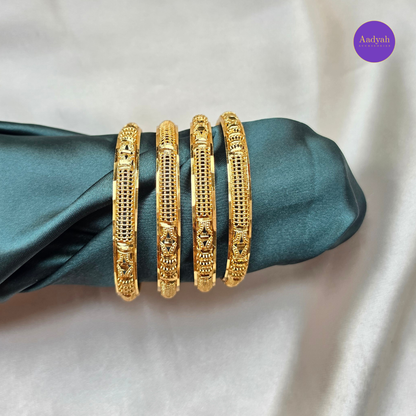 Gold Look Bangles - Set of 4