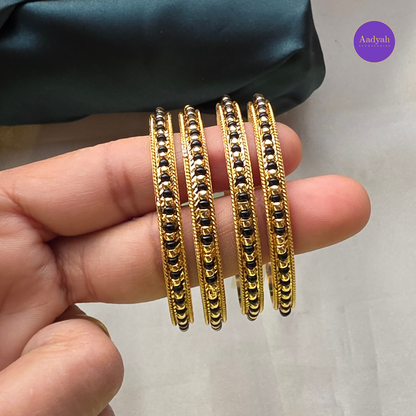 Gold Look Beaded Baby Bangles - Set of 4